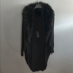 Guess Black Fur Trimmed Jacket